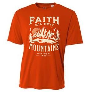 Faith Can Move Mountains Religious Bible Christian Jesus Premium Cooling Performance Crew T-Shirt