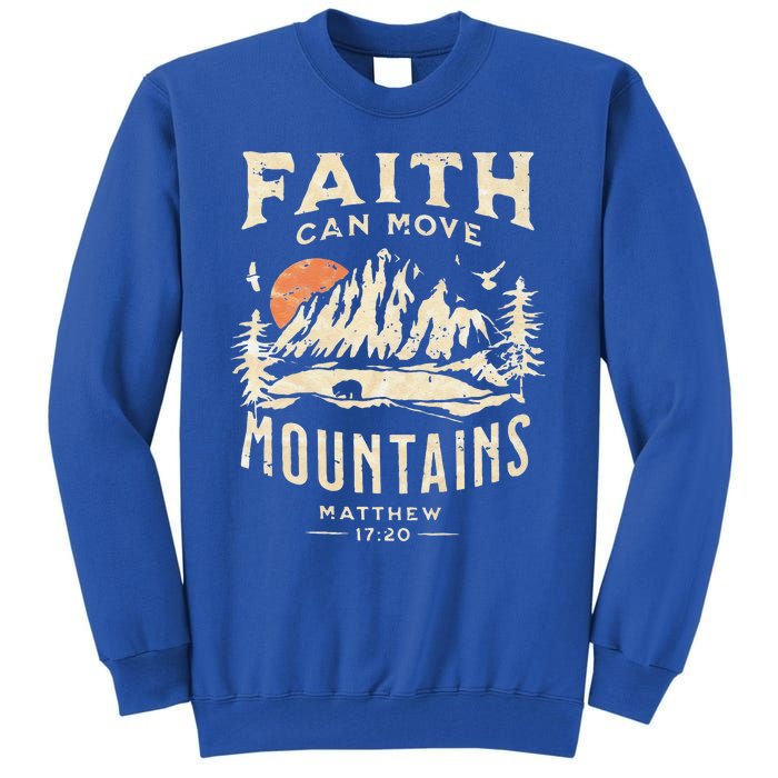 Faith Can Move Mountains Religious Bible Christian Jesus Premium Tall Sweatshirt