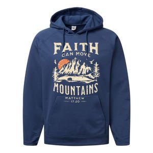 Faith Can Move Mountains Religious Bible Christian Jesus Premium Performance Fleece Hoodie