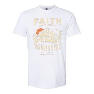 Faith Can Move Mountains Religious Bible Christian Jesus Premium Softstyle CVC T-Shirt