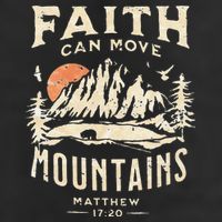 Faith Can Move Mountains Religious Bible Christian Jesus 7 Panel Mesh Trucker Snapback Hat
