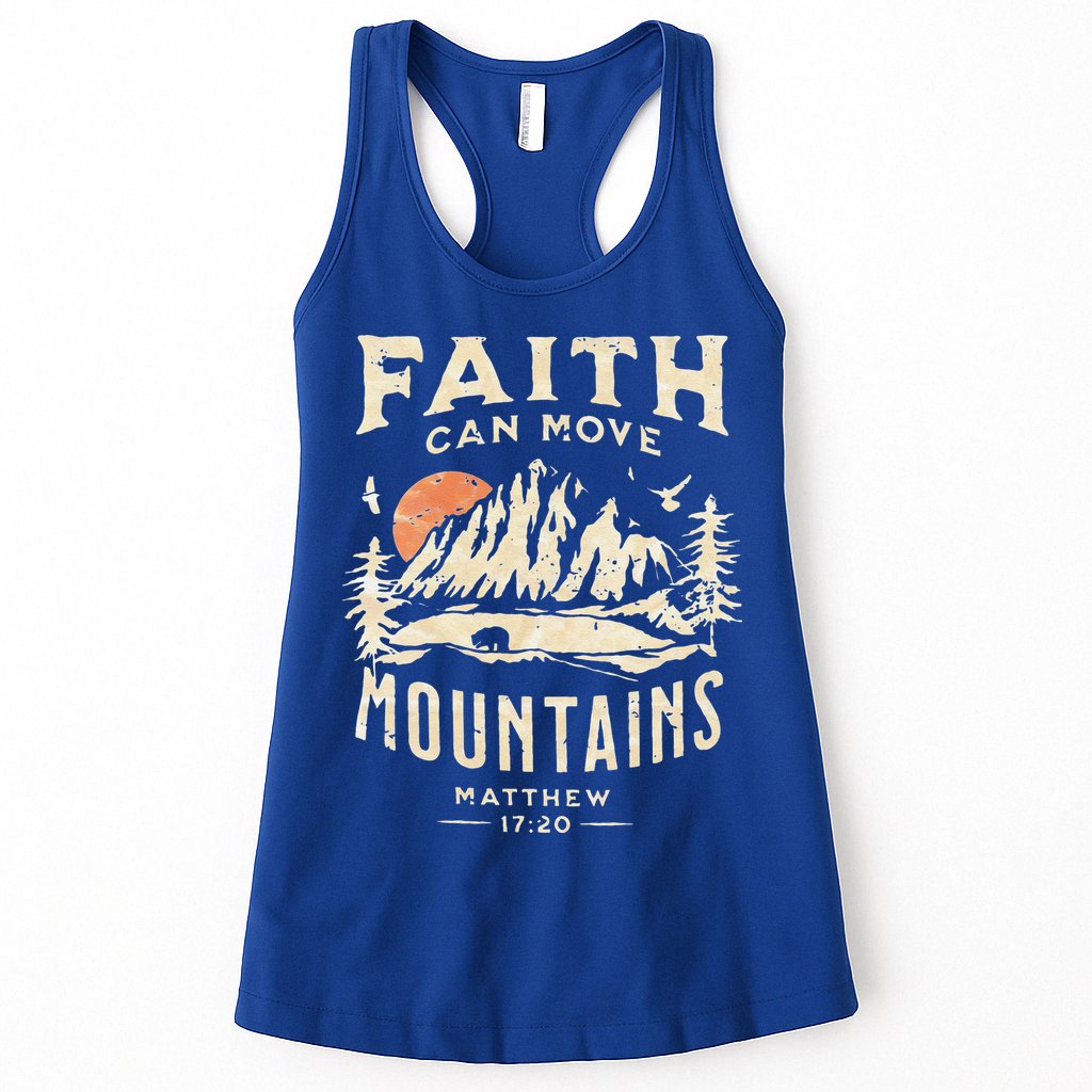 Faith Can Move Mountains Religious Bible Christian Jesus Womens Tank Top