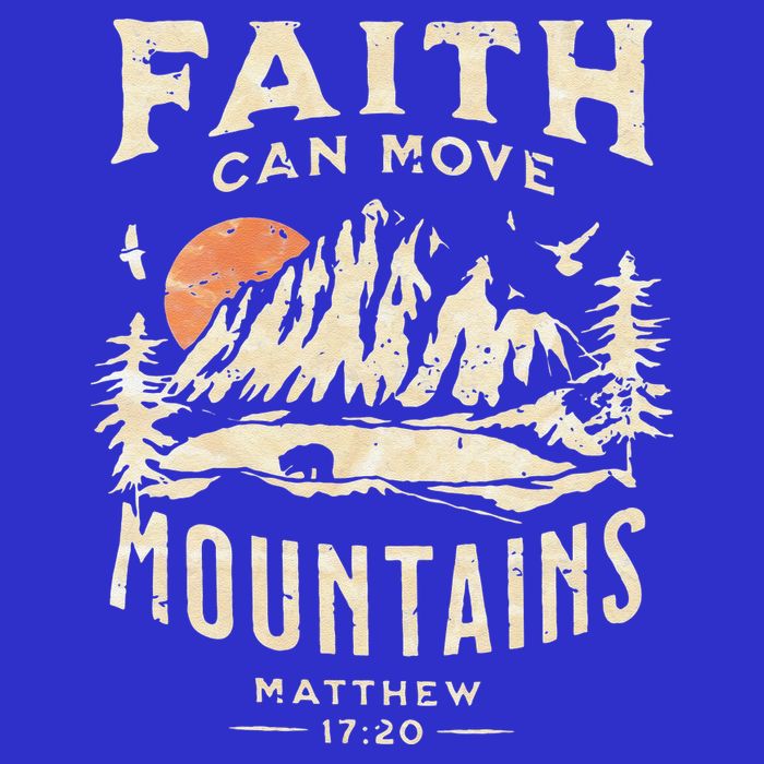 Faith Can Move Mountains Religious Bible Christian Jesus Womens T-Shirt