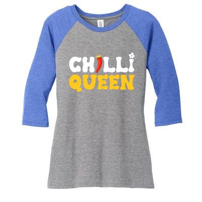 Funny Chilli Mom Queen Spicy Vegetable Mothers' Day Gardener Gift Women's Tri-Blend 3/4-Sleeve Raglan Shirt