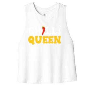 Funny Chilli Mom Queen Spicy Vegetable Mothers' Day Gardener Gift Women's Racerback Cropped Tank