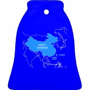 Funny China Map Define China Is West Taiwan Gift Ceramic Bell Ornament