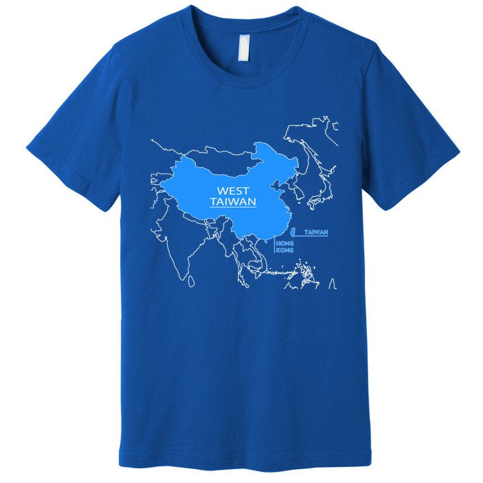 Funny China Map Define China Is West Taiwan Gift Premium T-Shirt