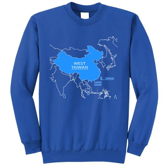 Funny China Map Define China Is West Taiwan Gift Tall Sweatshirt