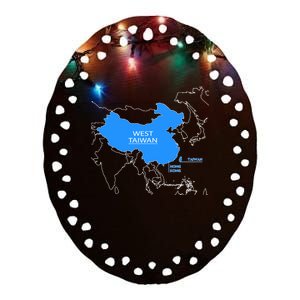 Funny China Map Define China Is West Taiwan Gift Ceramic Oval Ornament