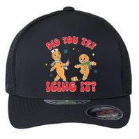 Funny Christmas Nurse Gingerbread Man Did You Try Icing It Flexfit Unipanel Trucker Cap