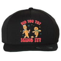 Funny Christmas Nurse Gingerbread Man Did You Try Icing It Wool Snapback Cap