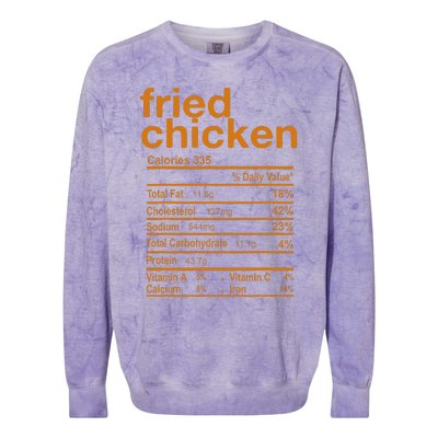 Fried Chicken Nutrition Facts Funny Thanksgiving Christmas Colorblast Crewneck Sweatshirt