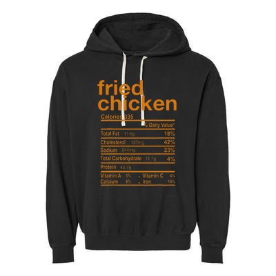 Fried Chicken Nutrition Facts Funny Thanksgiving Christmas Garment-Dyed Fleece Hoodie