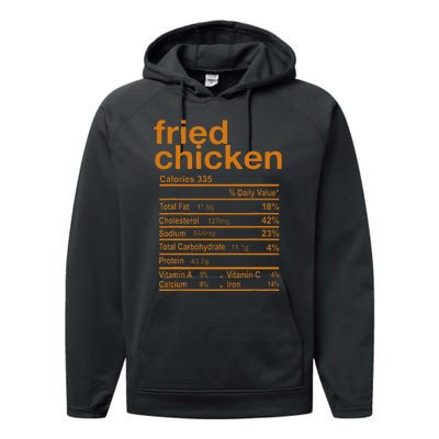 Fried Chicken Nutrition Facts Funny Thanksgiving Christmas Performance Fleece Hoodie