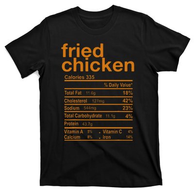 Fried Chicken Nutrition Facts Funny Thanksgiving Christmas T-Shirt