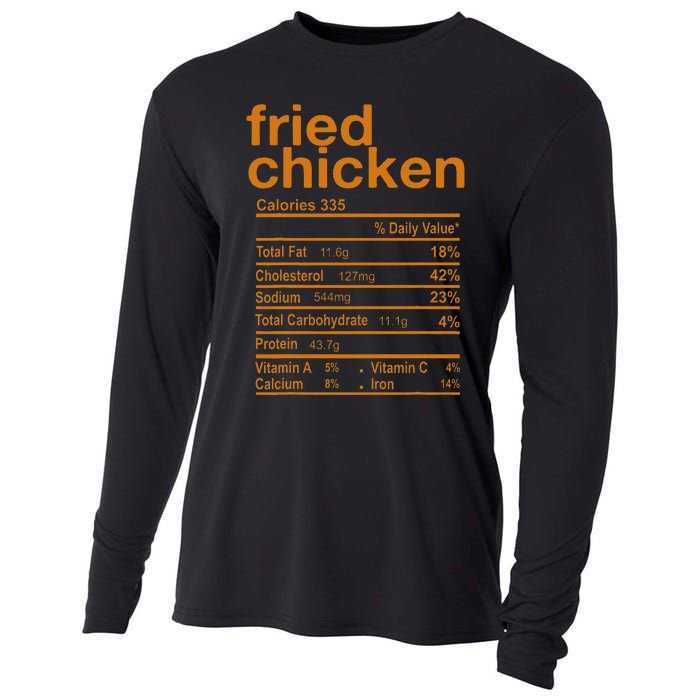 Fried Chicken Nutrition Facts Funny Thanksgiving Christmas Cooling Performance Long Sleeve Crew