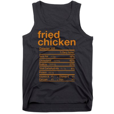 Fried Chicken Nutrition Facts Funny Thanksgiving Christmas Tank Top