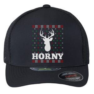 Funny Christmas Naughty Horny Ugly Christmas Gift Flexfit Unipanel Trucker Cap