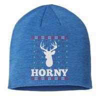 Funny Christmas Naughty Horny Ugly Christmas Gift Sustainable Beanie