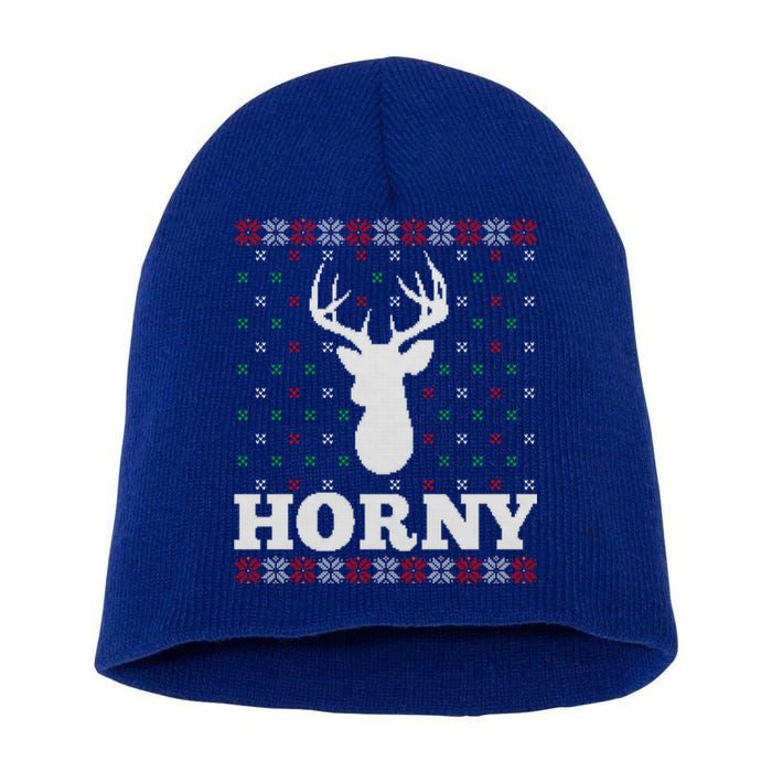 Funny Christmas Naughty Horny Ugly Christmas Gift Short Acrylic Beanie