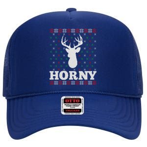 Funny Christmas Naughty Horny Ugly Christmas Gift High Crown Mesh Back Trucker Hat