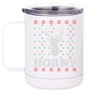 Funny Christmas Naughty Horny Ugly Christmas Gift 12 oz Stainless Steel Tumbler Cup