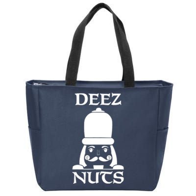 Funny Christmas Nutcracker Design Crack Deez Nuts Gift Zip Tote Bag