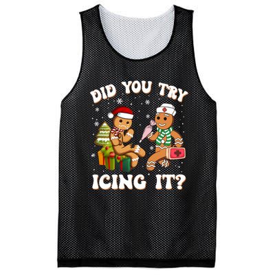 Funny Christmas Nurse Did You Try Icing It Gingerbread Man Sweatshirt Mesh Reversible Basketball Jersey Tank