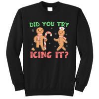 Funny Christmas Nurse Gingerbread Man Did You Try Icing It Sweatshirt