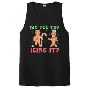 Funny Christmas Nurse Gingerbread Man Did You Try Icing It PosiCharge Competitor Tank