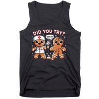 Funny Christmas Nurse Gingerbread Man Did You Try Icing It Tank Top