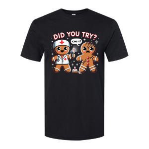 Funny Christmas Nurse Gingerbread Man Did You Try Icing It Softstyle CVC T-Shirt