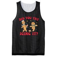 Funny Christmas Nurse Gingerbread Man Did You Try Icing It Mesh Reversible Basketball Jersey Tank