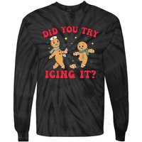 Funny Christmas Nurse Gingerbread Man Did You Try Icing It Tie-Dye Long Sleeve Shirt