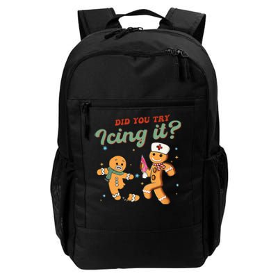 Funny Christmas Nurse Did You Try Icing It Gingerbread Man Daily Commute Backpack