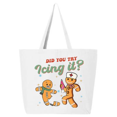 Funny Christmas Nurse Did You Try Icing It Gingerbread Man 25L Jumbo Tote