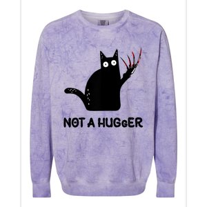 Funny Cat Not A Hugger Sarcastic Cat Saying Colorblast Crewneck Sweatshirt