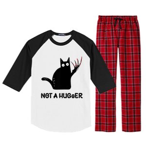 Funny Cat Not A Hugger Sarcastic Cat Saying Raglan Sleeve Pajama Set