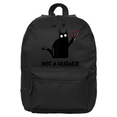 Funny Cat Not A Hugger Sarcastic Cat Saying 16 in Basic Backpack
