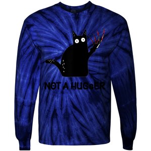 Funny Cat Not A Hugger Sarcastic Cat Saying Tie-Dye Long Sleeve Shirt