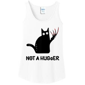 Funny Cat Not A Hugger Sarcastic Cat Saying Ladies Essential Tank