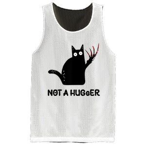 Funny Cat Not A Hugger Sarcastic Cat Saying Mesh Reversible Basketball Jersey Tank