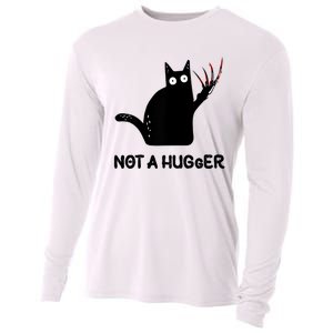 Funny Cat Not A Hugger Sarcastic Cat Saying Cooling Performance Long Sleeve Crew