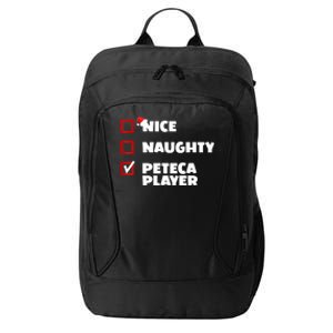 Funny Christmas Nice Naughty Peteca Player Xmas Joke Cute Gift City Backpack