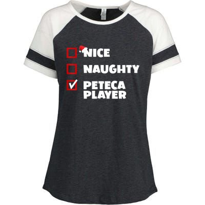 Funny Christmas Nice Naughty Peteca Player Xmas Joke Cute Gift Enza Ladies Jersey Colorblock Tee