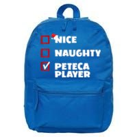 Funny Christmas Nice Naughty Peteca Player Xmas Joke Cute Gift 16 in Basic Backpack