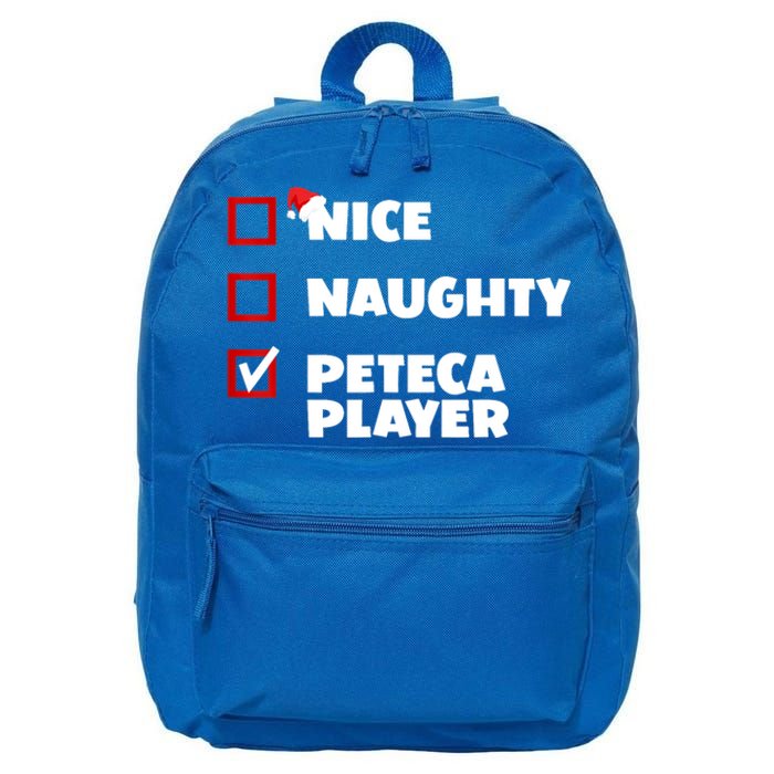 Funny Christmas Nice Naughty Peteca Player Xmas Joke Cute Gift 16 in Basic Backpack