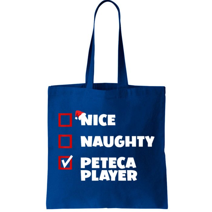 Funny Christmas Nice Naughty Peteca Player Xmas Joke Cute Gift Tote Bag