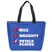 Funny Christmas Nice Naughty Peteca Player Xmas Joke Cute Gift Zip Tote Bag