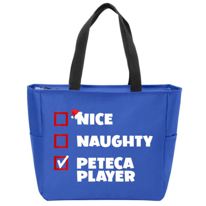 Funny Christmas Nice Naughty Peteca Player Xmas Joke Cute Gift Zip Tote Bag